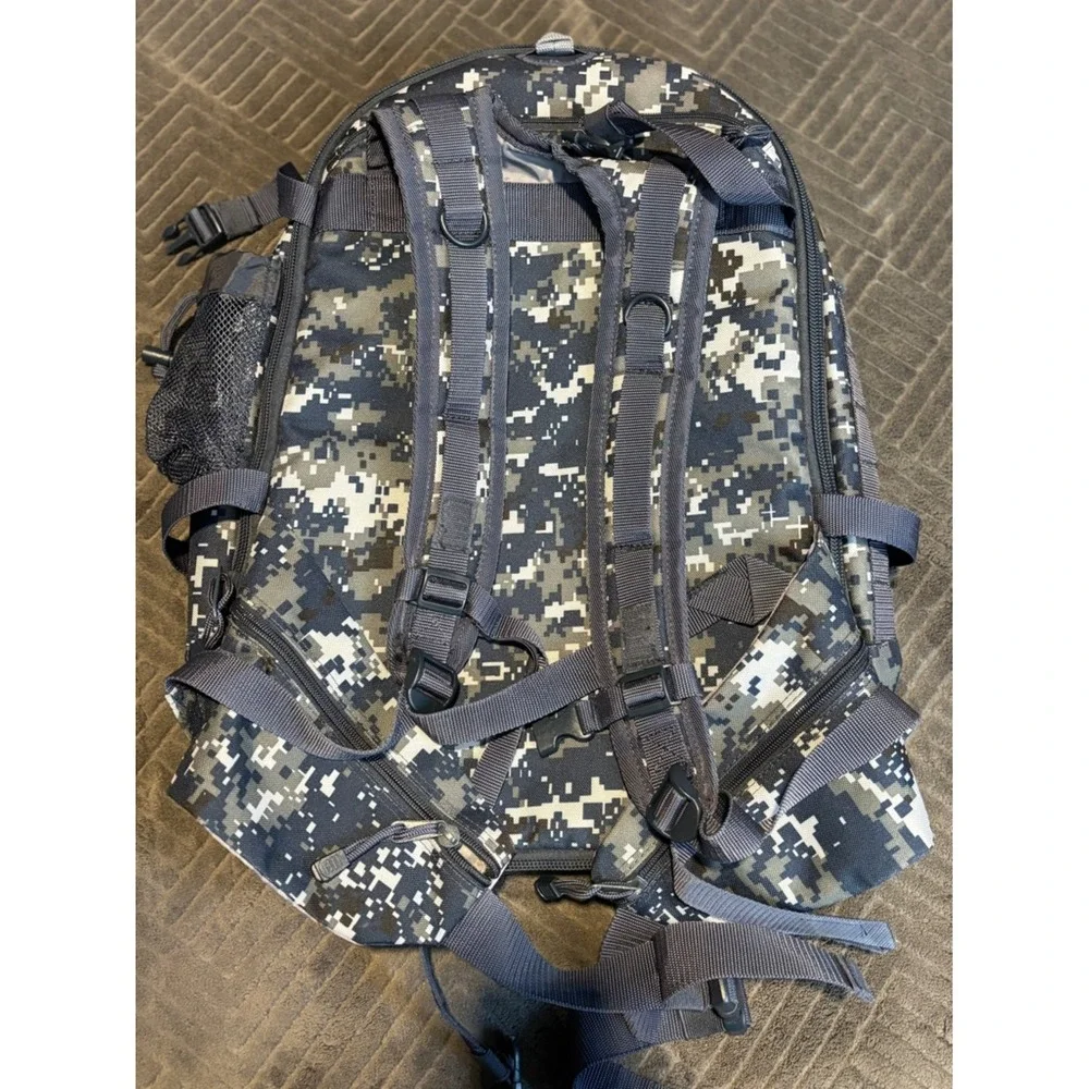 Tactical Backpack Digital Camo Large Military Assault Rucksack Grey Black‎